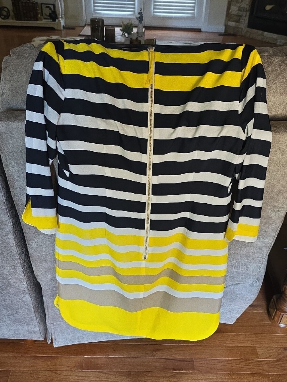 Eliza J Retro Colorblock Striped Shift Dress - Picture 2 of 9